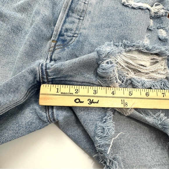Abercrombie & Fitch Sz 0/25 DISTRESSED HIGH RISE 4" DENIM SHORTS RAW HEM COASTAL - Picture 12 of 14